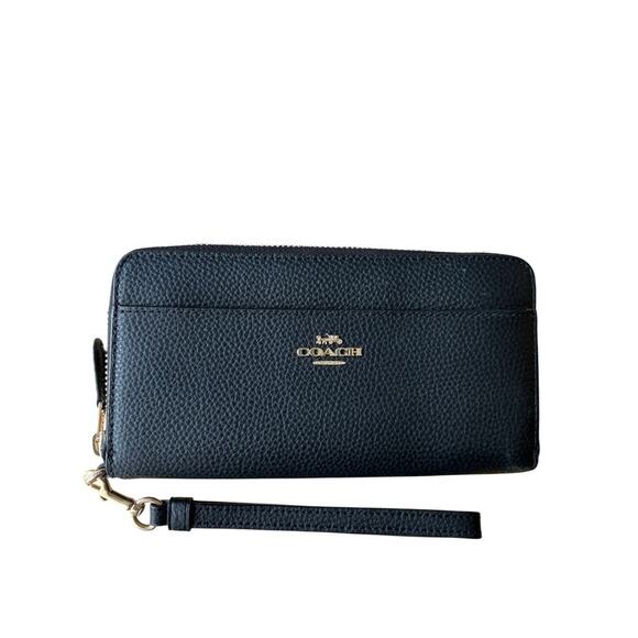 NWOT Coach Pebble Leather Wristlet Wallet - Picture 1 of 3